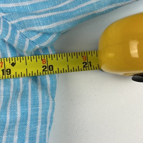 J. Jill Petite Love Linen Blue White  Oversized Pinstripe - Picture 6 of 10